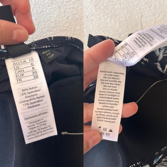 NWOT Nip/Tuck Palm Foil Twist Print One-Piece Tummy Control Multi-Cup Swimsuit - Picture 6 of 12